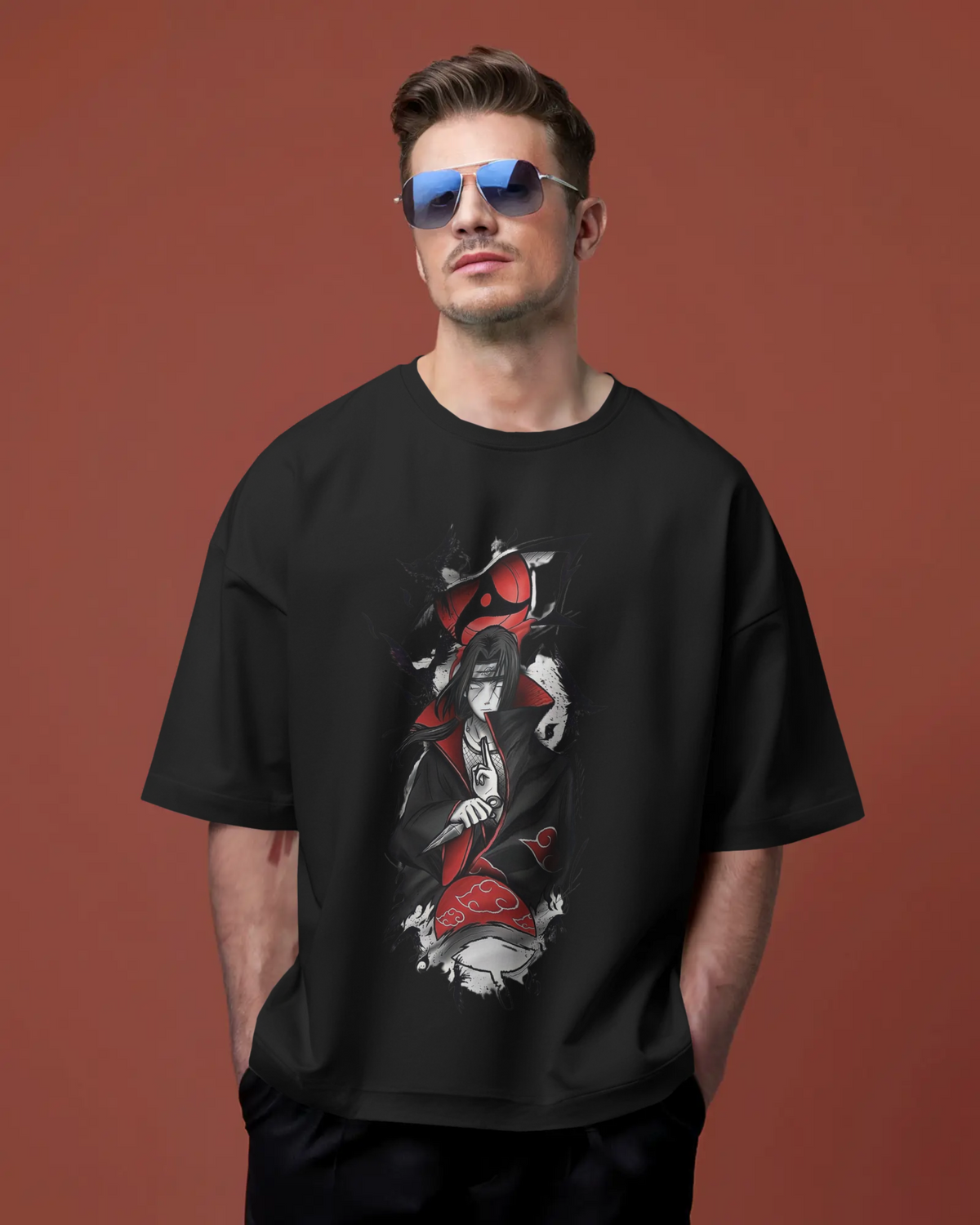 Akatsuki Itachi Uchiha Fan Unisex Oversized Classic T-shirt | Teeyatra | Anime