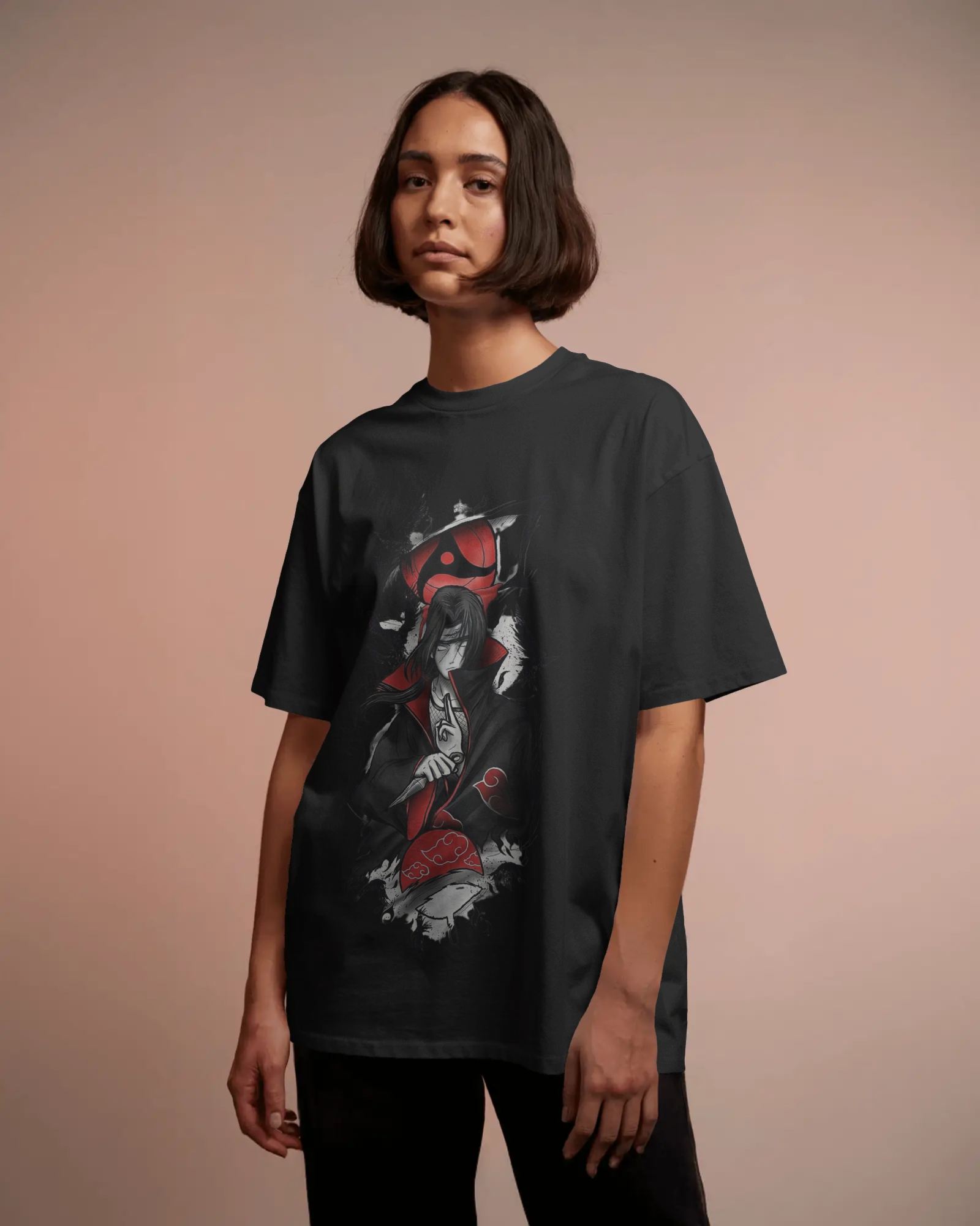 Akatsuki Itachi Uchiha Fan Unisex Oversized Classic T-shirt | Teeyatra | Anime