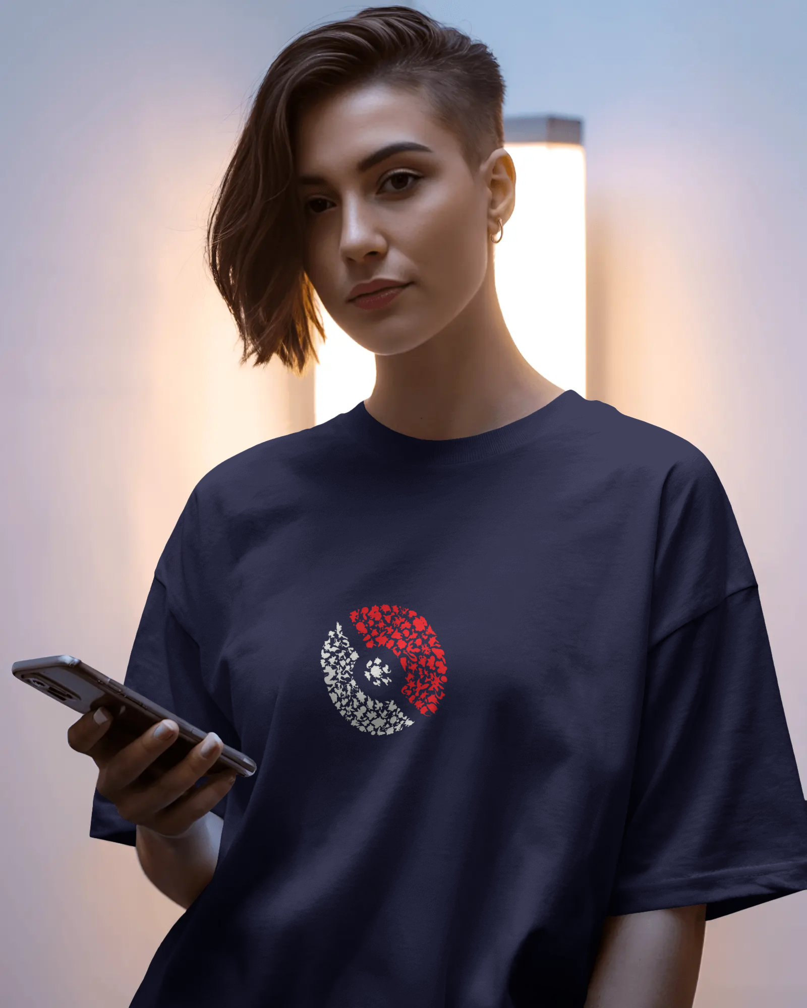 Charmander & Charizard Evolution Ladies Oversized Classic T-shirt | Teeyatra | Anime