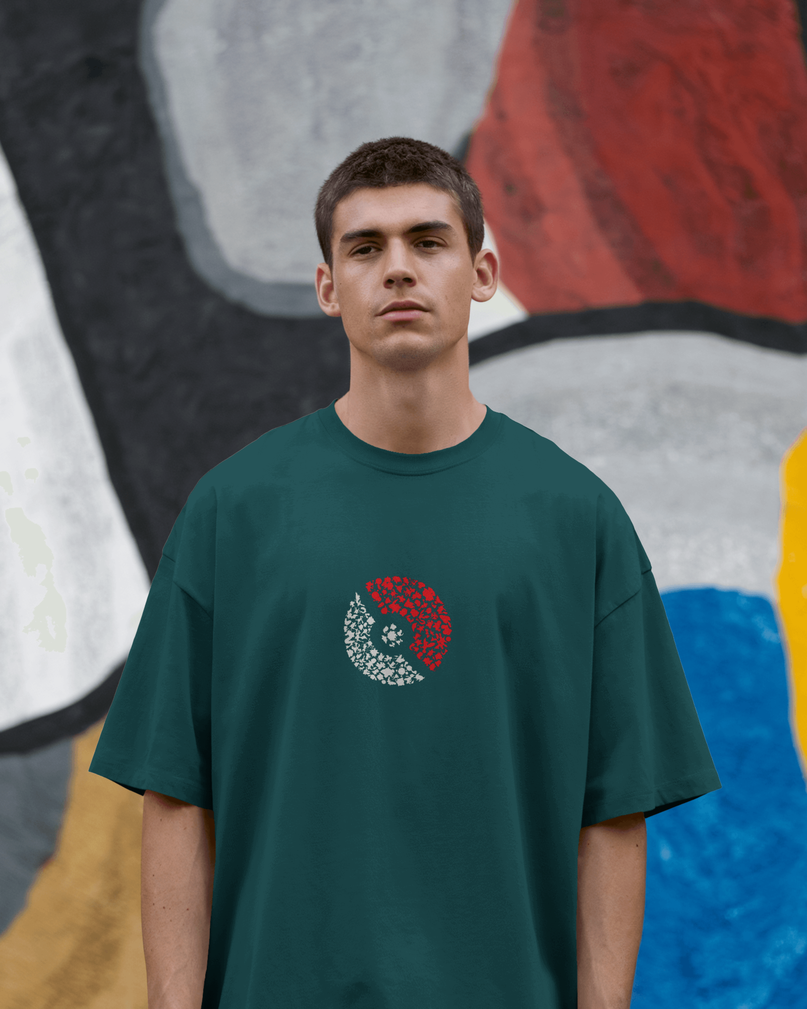 Charmander & Charizard Evolution Men's Oversized Classic T-shirt | Teeyatra | Anime