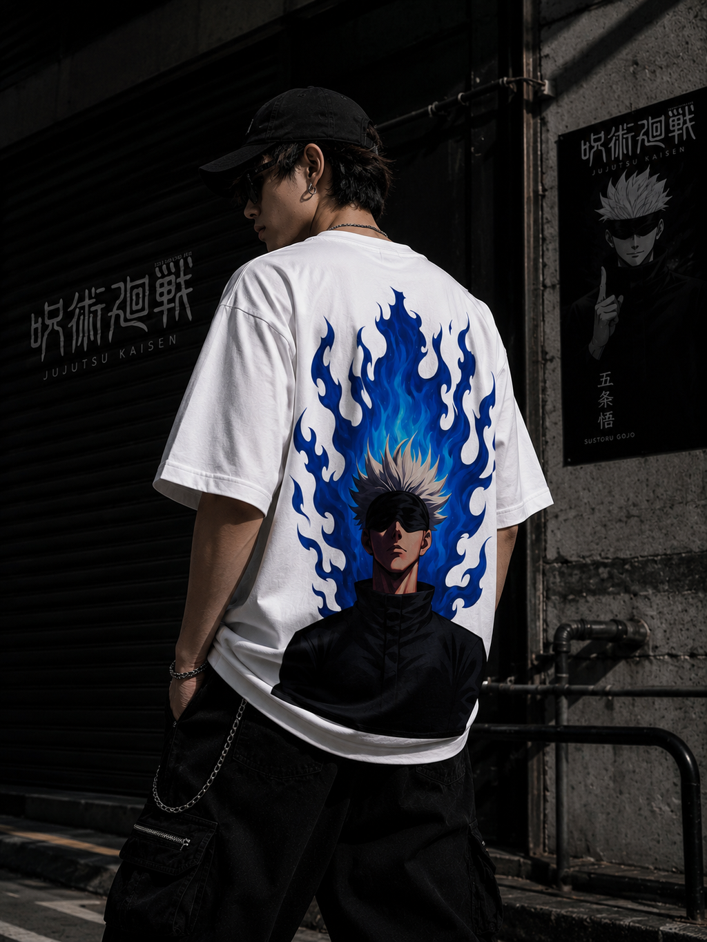Teeyatra Gojo Infinity Flame Oversized T-Shirt