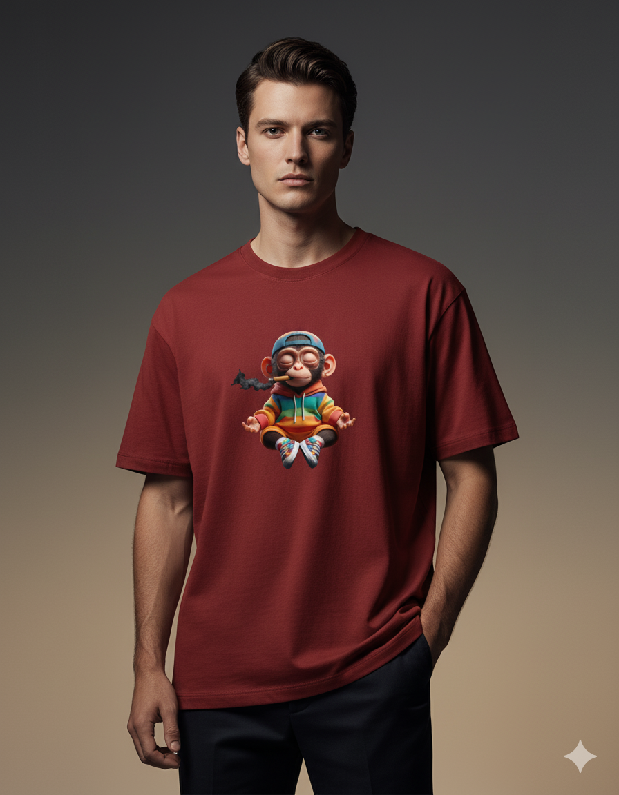 "Street King" Monkey Men's Basic T-Shirt | Teeyatra | Abstract