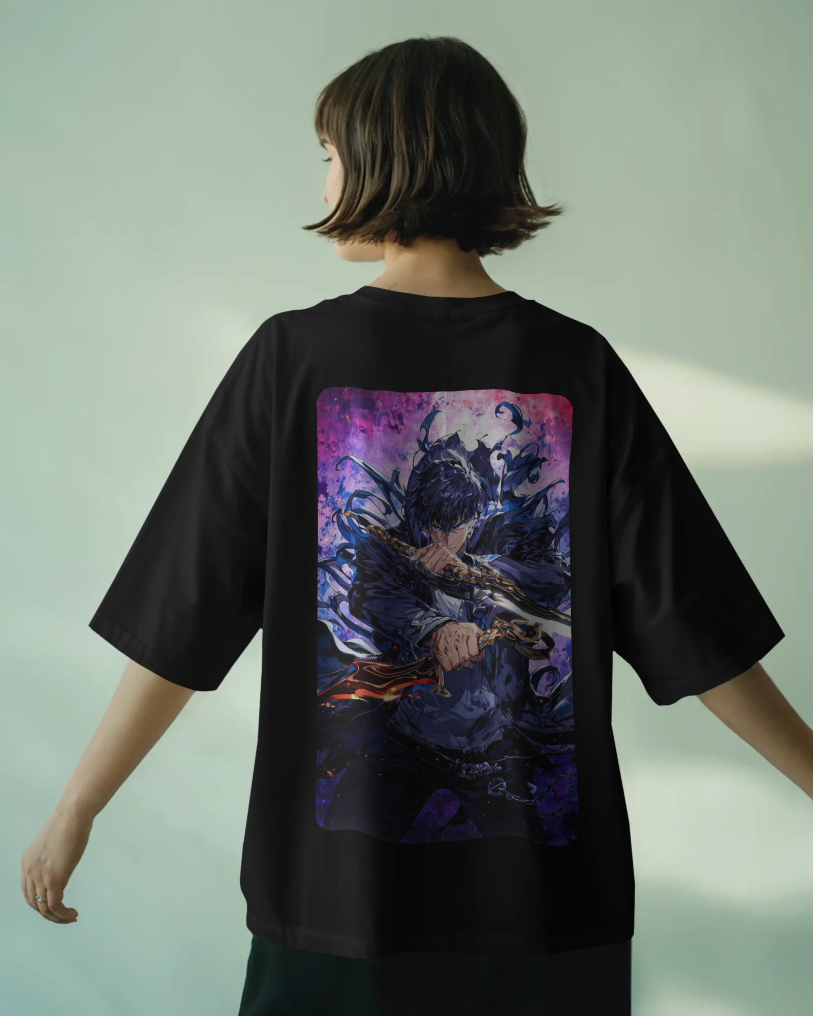 Solo Leveling Sung Jin-woo Ladies Oversized Classic T-shirt | Teeyatra | Anime