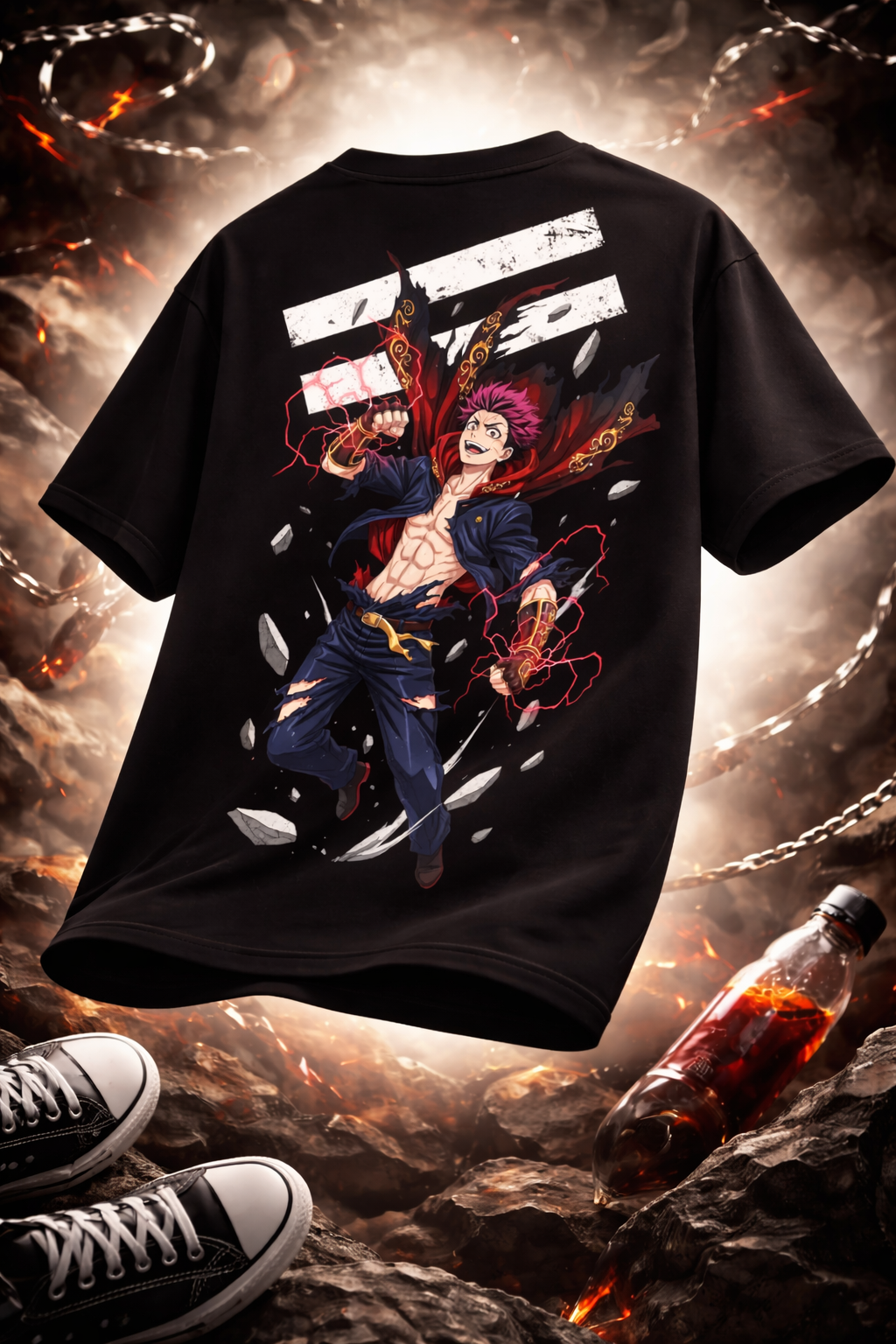 Jujutsu Kaisen "Yuji Itadori" Oversized T-Shirt – 240 GSM French Terry