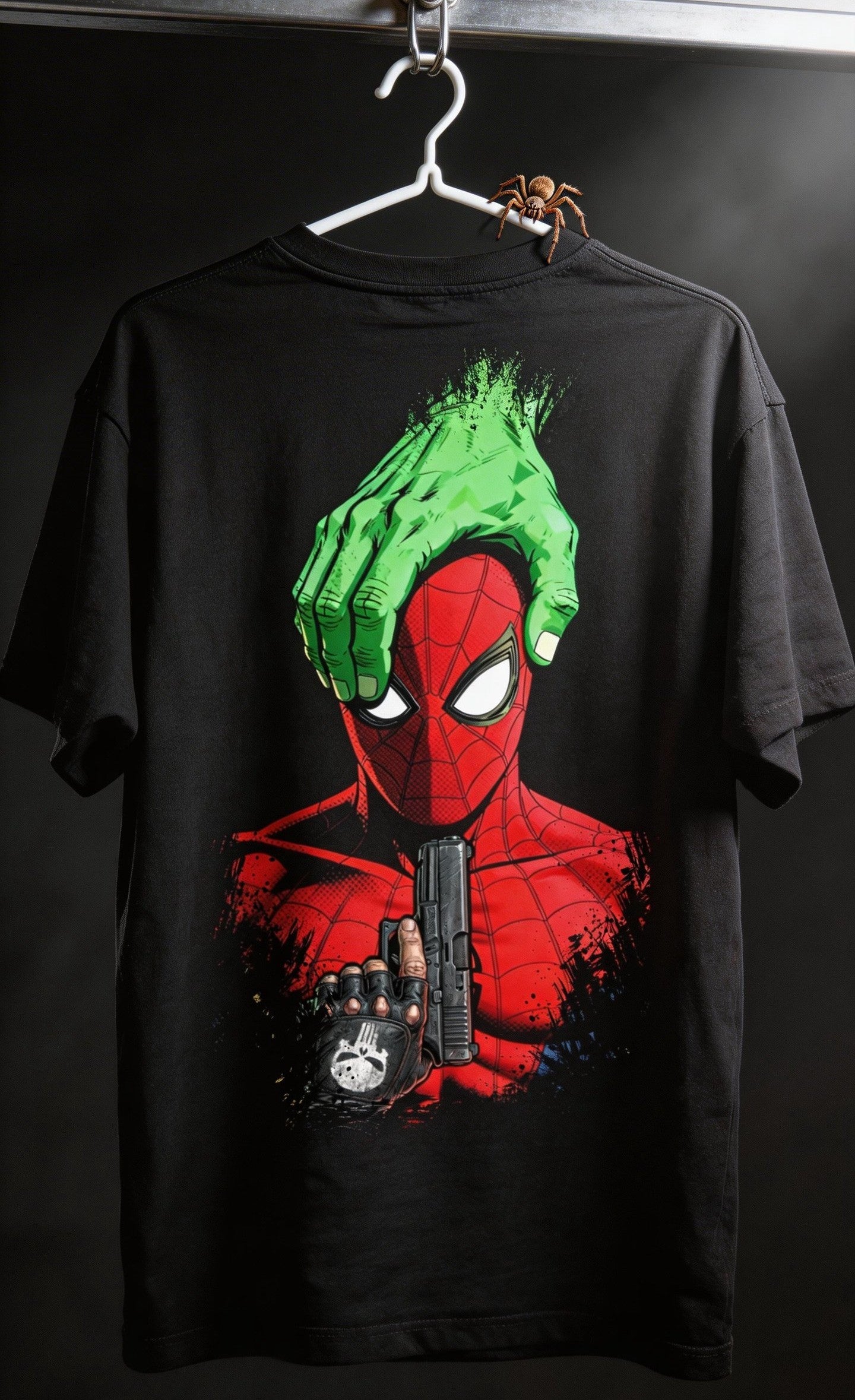 Teeyatra Spider-Hulk Rage Oversized T-Shirt | 240 GSM French Terry | Premium Streetwear