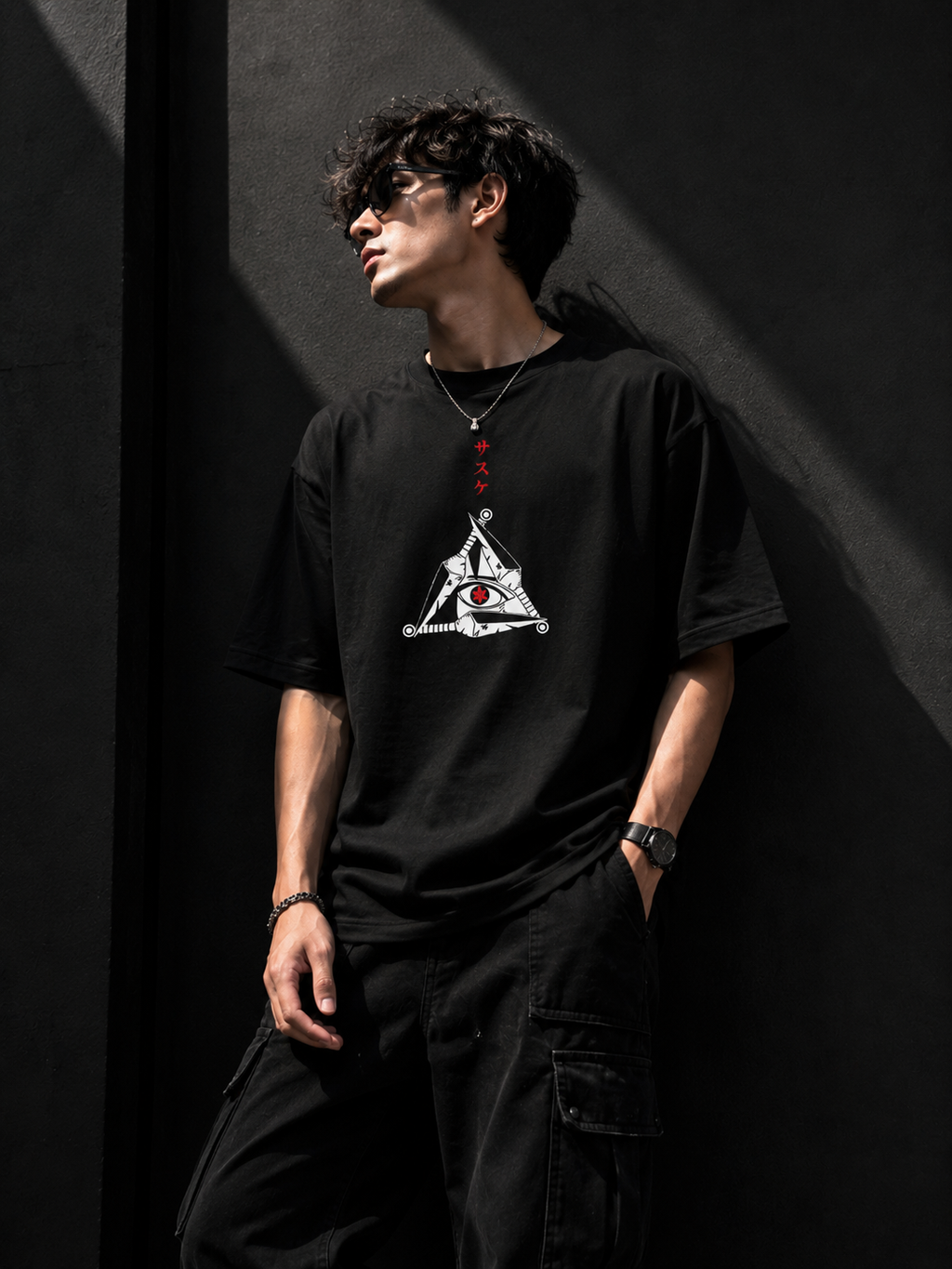 Teeyatra Sasuke Eternal Mangekyo Oversized T-Shirt | Naruto Edition