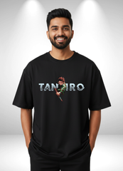 Demon Slayer Tanjiro Kamado Anime Men's Oversized T-Shirt | Teeyatra