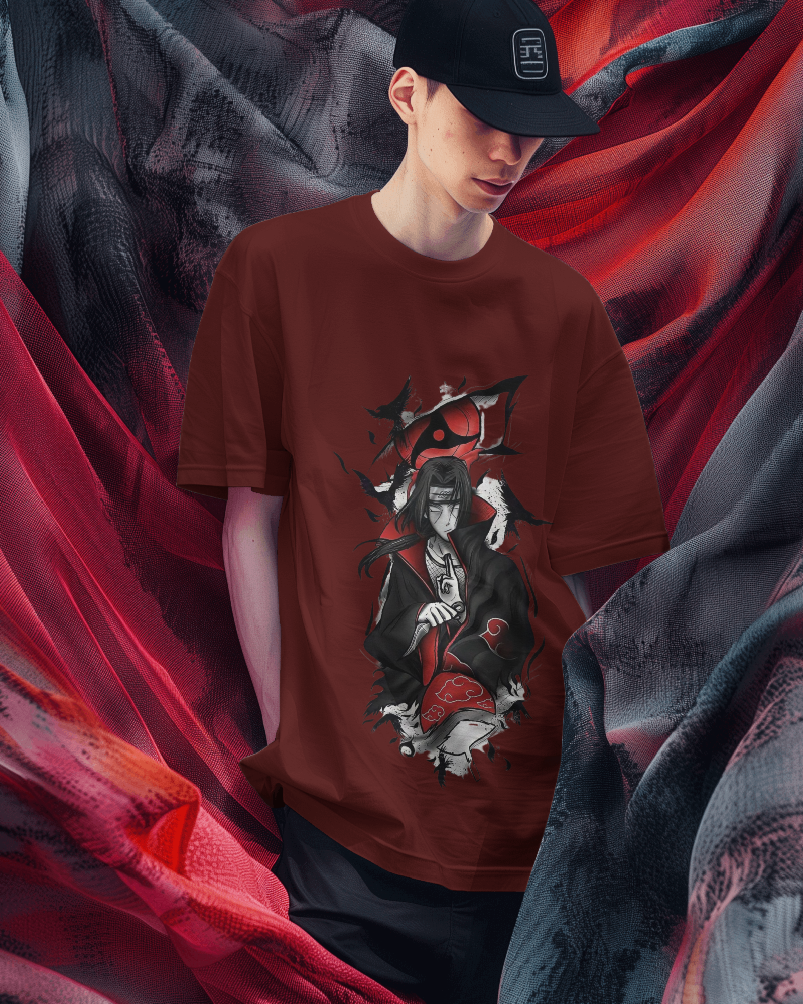 Akatsuki Itachi Uchiha Fan Unisex Oversized Classic T-shirt | Teeyatra | Anime