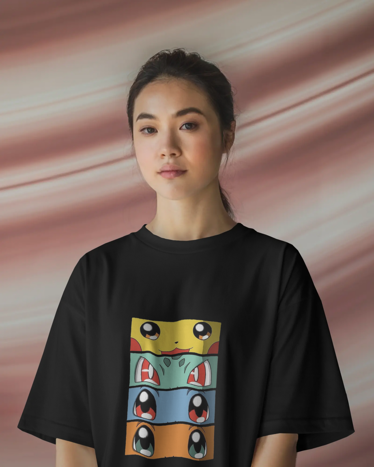 The Four Elements Pokémon Anime Ladies Terry Oversized Tee | Teeyatra
