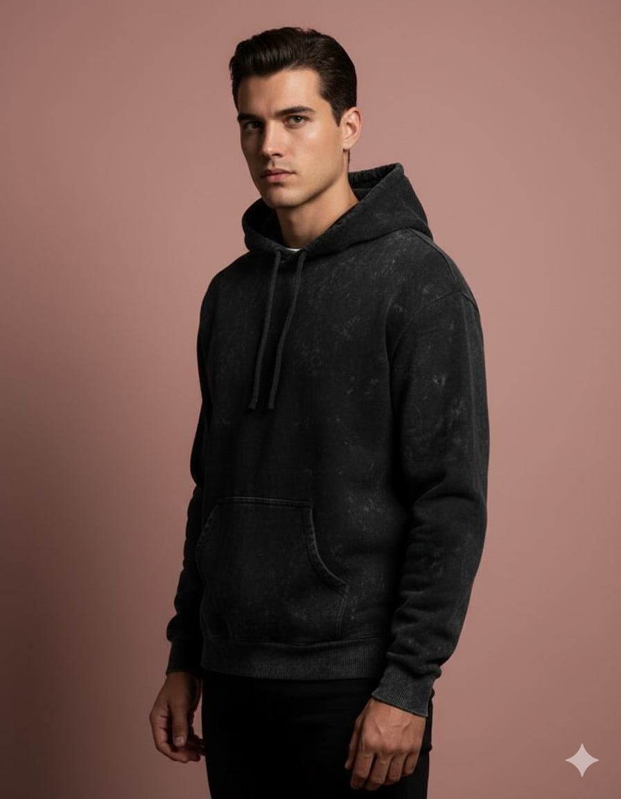 The Effortless Comfort Men's Acid Washed Hoodie | Teeyatra