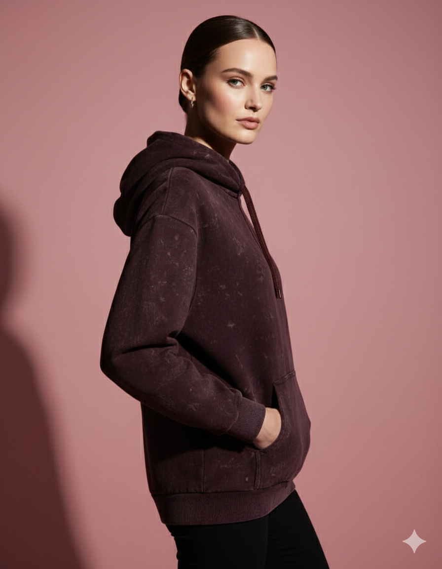 The Effortless Comfort Ladies Acid Washed Hoodie | Teeyatra