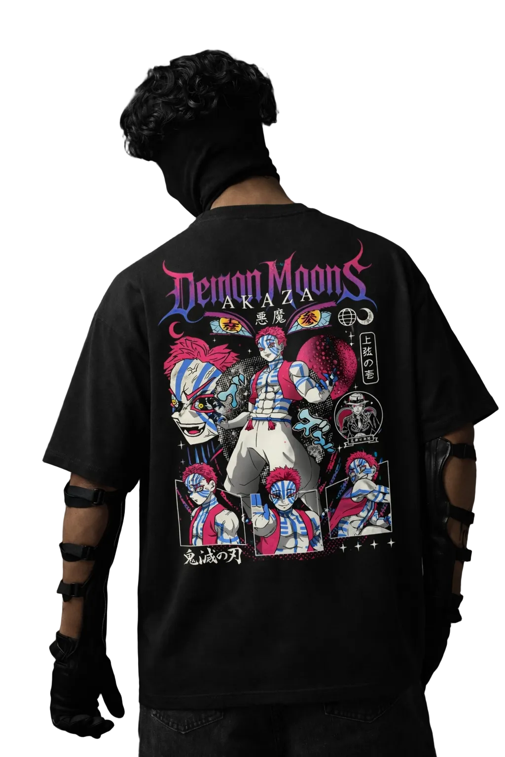 Teeyatra Demon Moons Akaza Oversized 240 GSM Tee