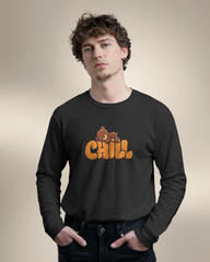 Chill Mode On Men's Full Sleeve T-Shirt | Teeyatra | Cartoon
