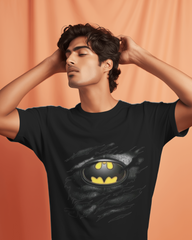 DC Tear Effect Batman Logo Men's Classic Crew T-Shirt | Teeyatra