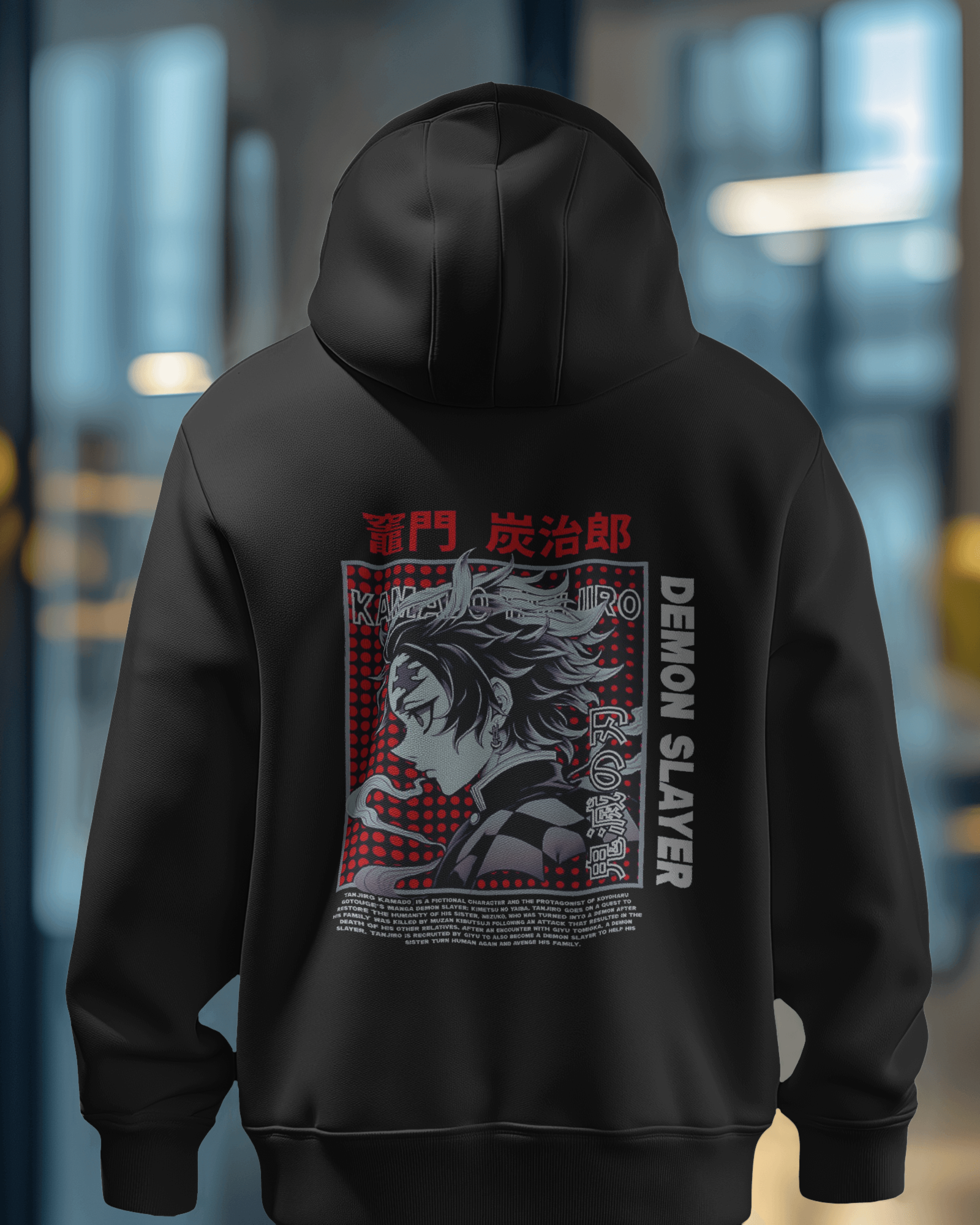 Demon Slayer Tanjiro Kamado Anime Back Print Men's Hoodie | Teeyatra