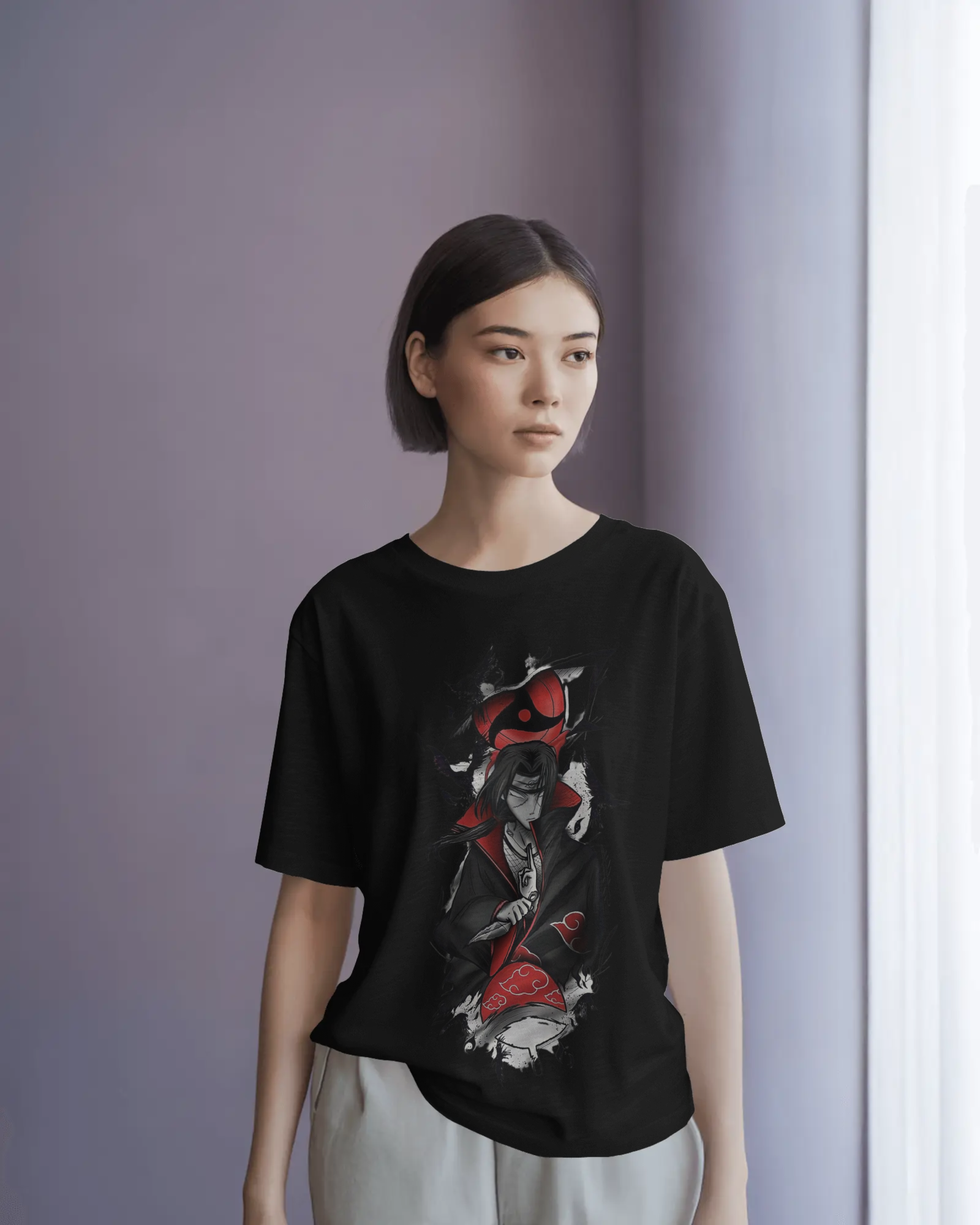 Akatsuki Itachi Uchiha Fan Unisex Oversized Classic T-shirt | Teeyatra | Anime