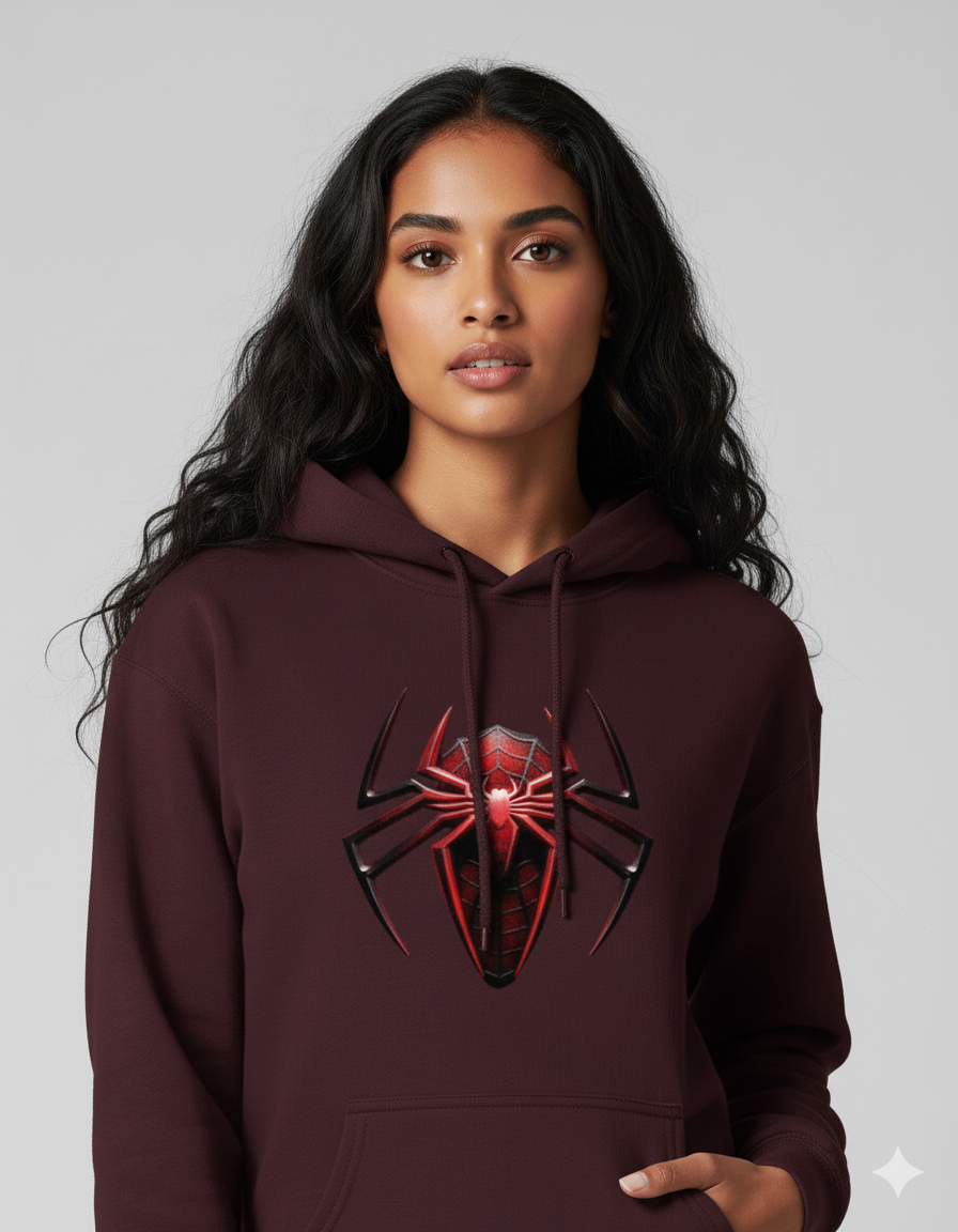 Red Spider Graphic Ladies Hoodie | Teeyatra | Marvel