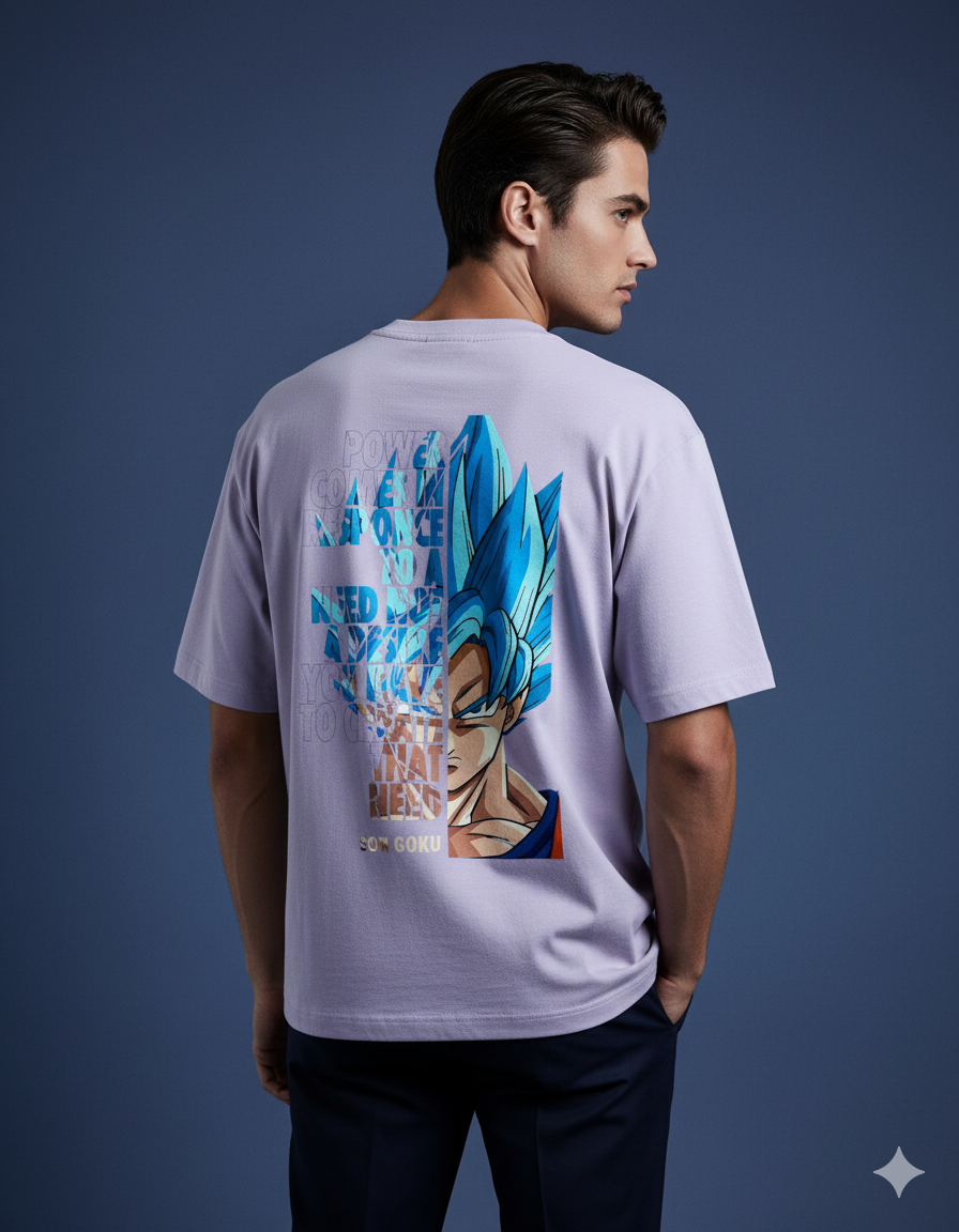 Split Power Super Saiyan Men's  Oversized Classic T-shirt | Teeyatra | Anime
