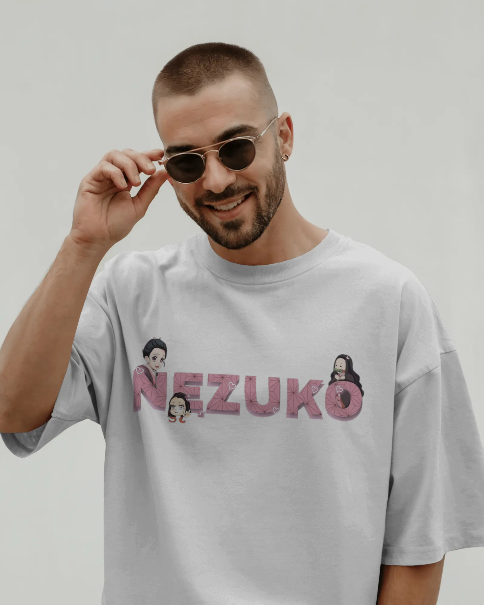 Nezuko Fire Graphic Men's Unisex Oversized Classic T-shirt | Demon Slayer | Anime | Teeyatra