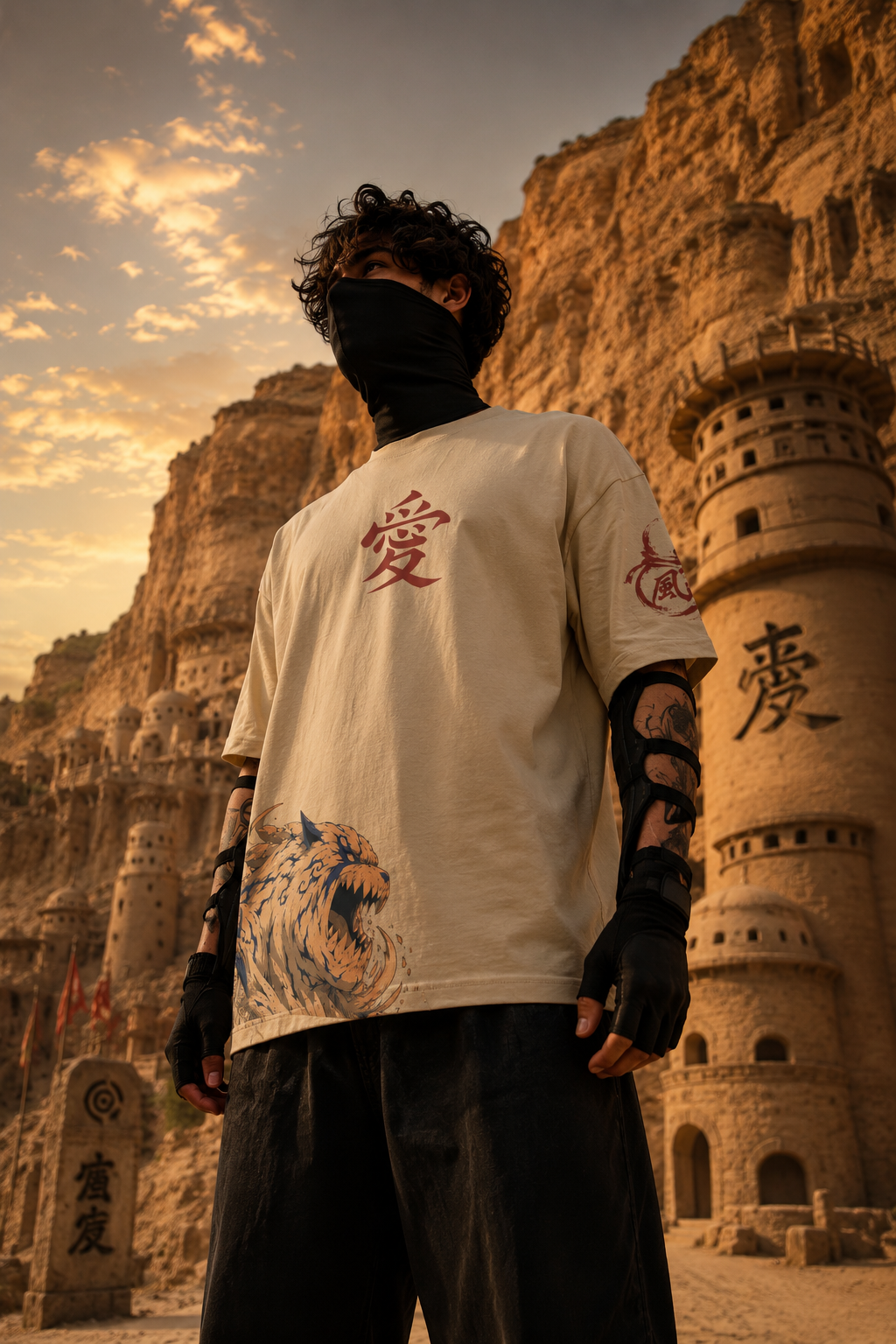 Teeyatra Gaara Desert Guardian Oversized T-Shirt | Naruto Edition