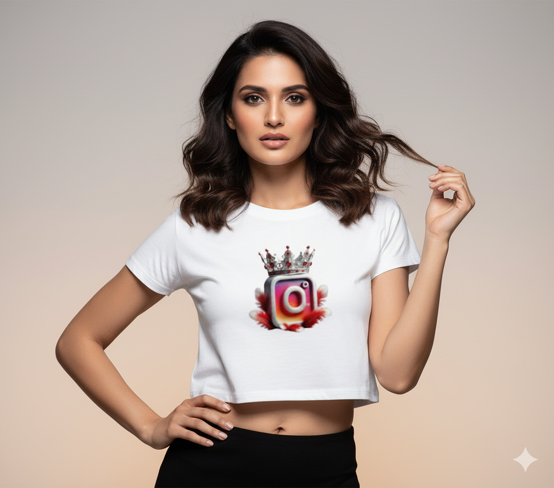 Insta Queen Crop Top | Teeyatra | Abatract