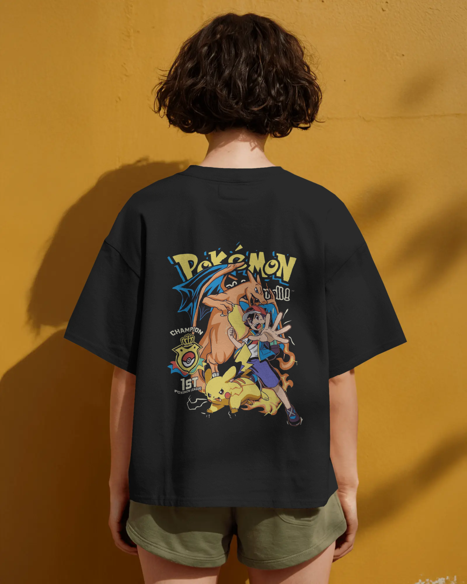 Charizard and Ash: The Unstoppable Duo Ladies Oversized Classic T-shirt | Teeyatra | Anime