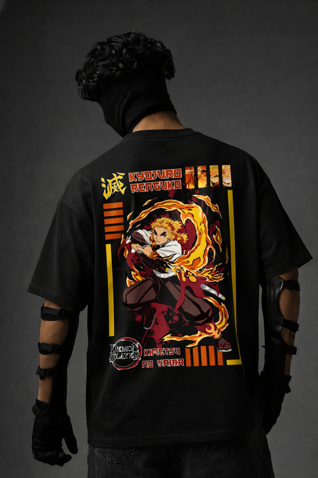 Teeyatra Flame Hashira Rengoku Oversized 240 GSM Tee