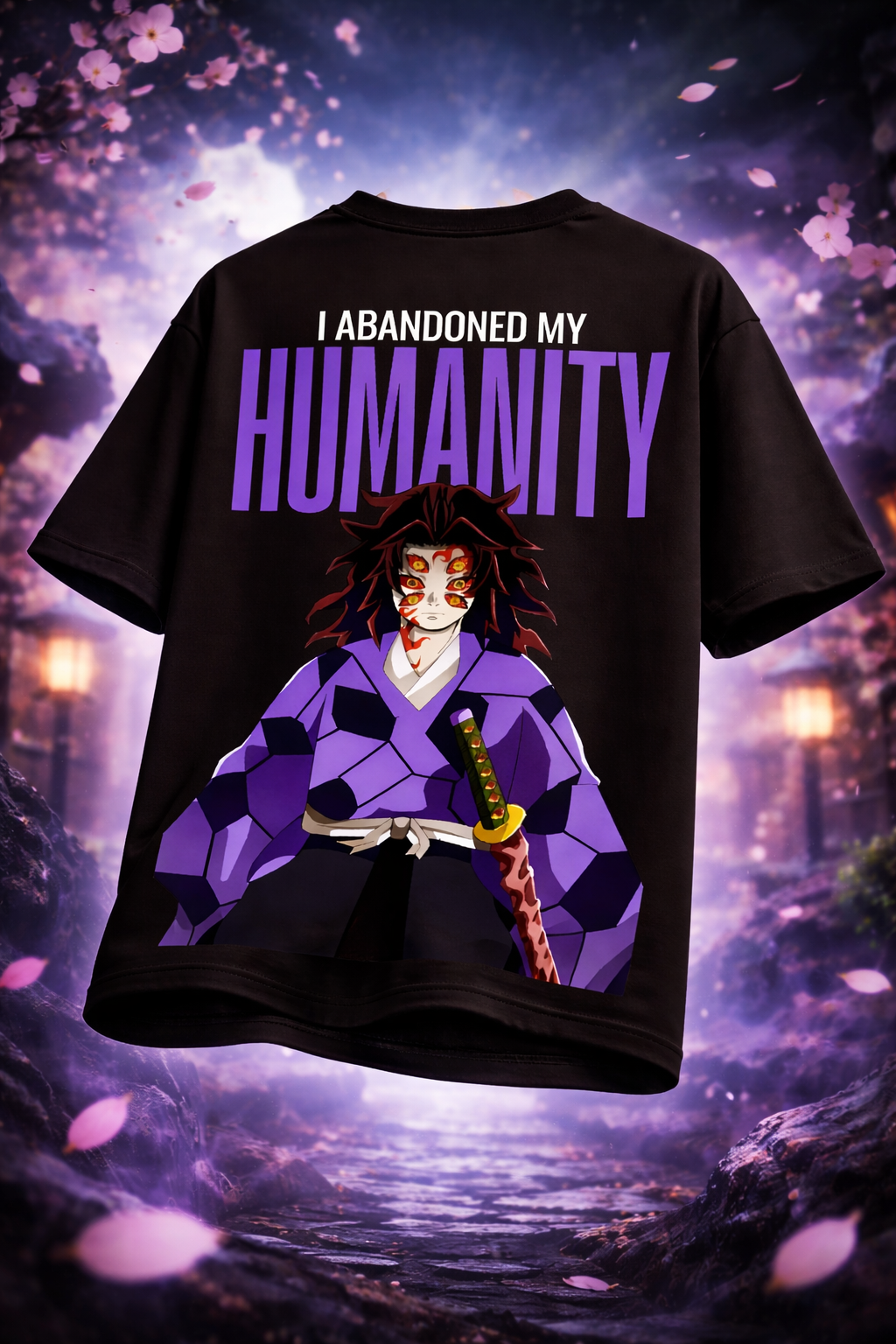 Kokushibo “I Abandoned My Humanity” Oversized T-Shirt – 240 GSM French Terry | TeeYatra