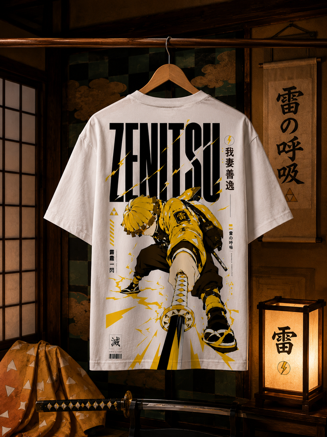 Teeyatra Zenitsu Thunderclap Oversized T-Shirt