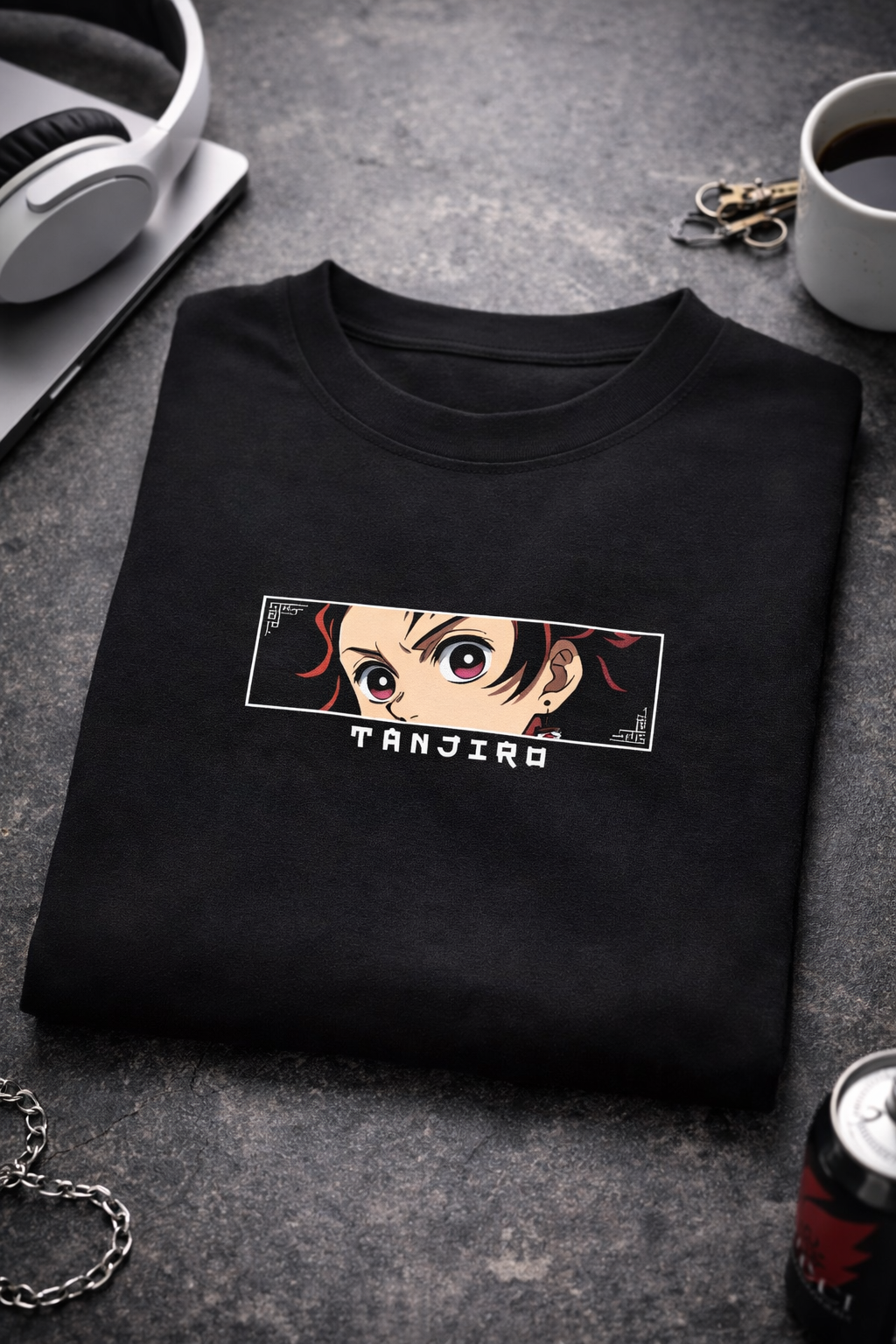 Teeyatra Tanjiro Dual Side Oversized T-Shirt | 240 GSM Premium Cotton | Anime Streetwear