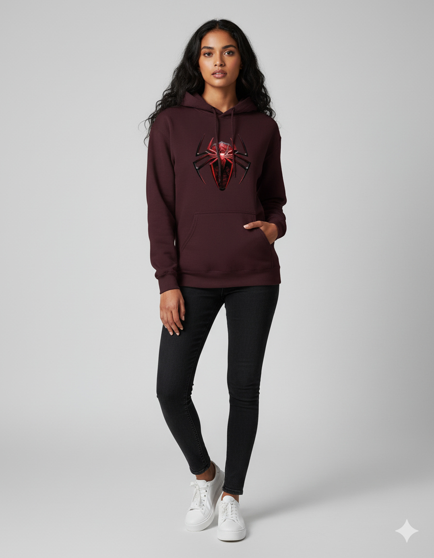 Red Spider Graphic Ladies Hoodie | Teeyatra | Marvel