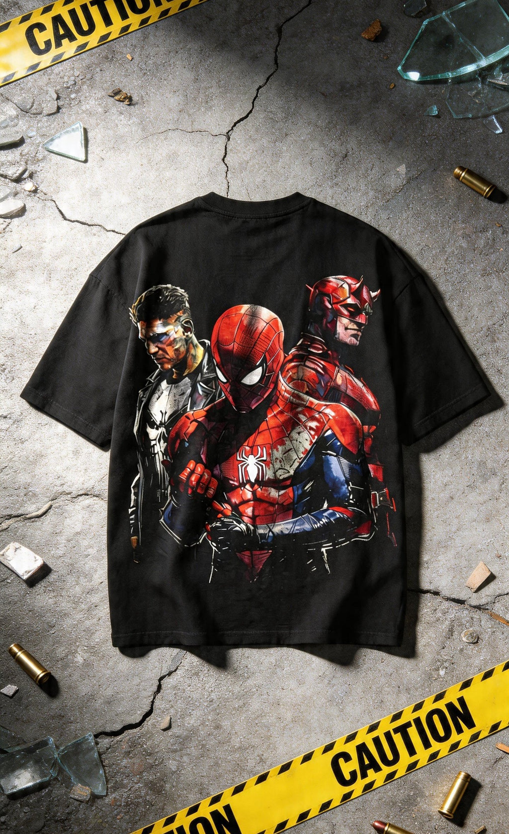 Teeyatra Spider Trinity Oversized T-Shirt