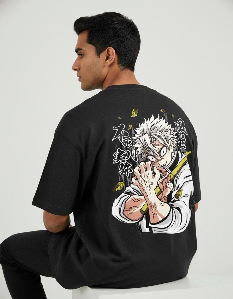 Sanemi Shinazugawa Demon Slayer Men's Oversized T-Shirt | Teeyatra | Anime