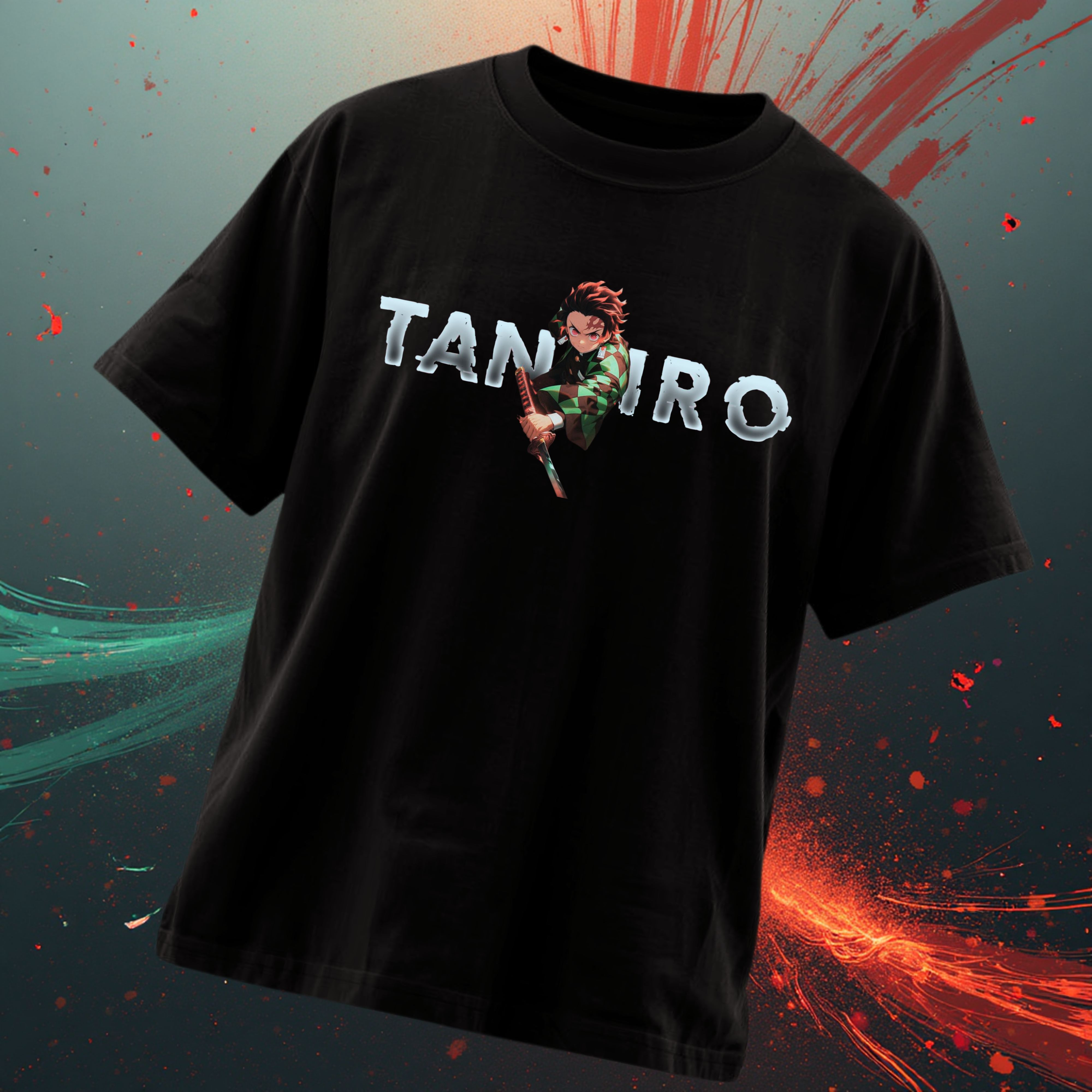 Demon Slayer Tanjiro Kamado Anime Men's Oversized T-Shirt | Teeyatra