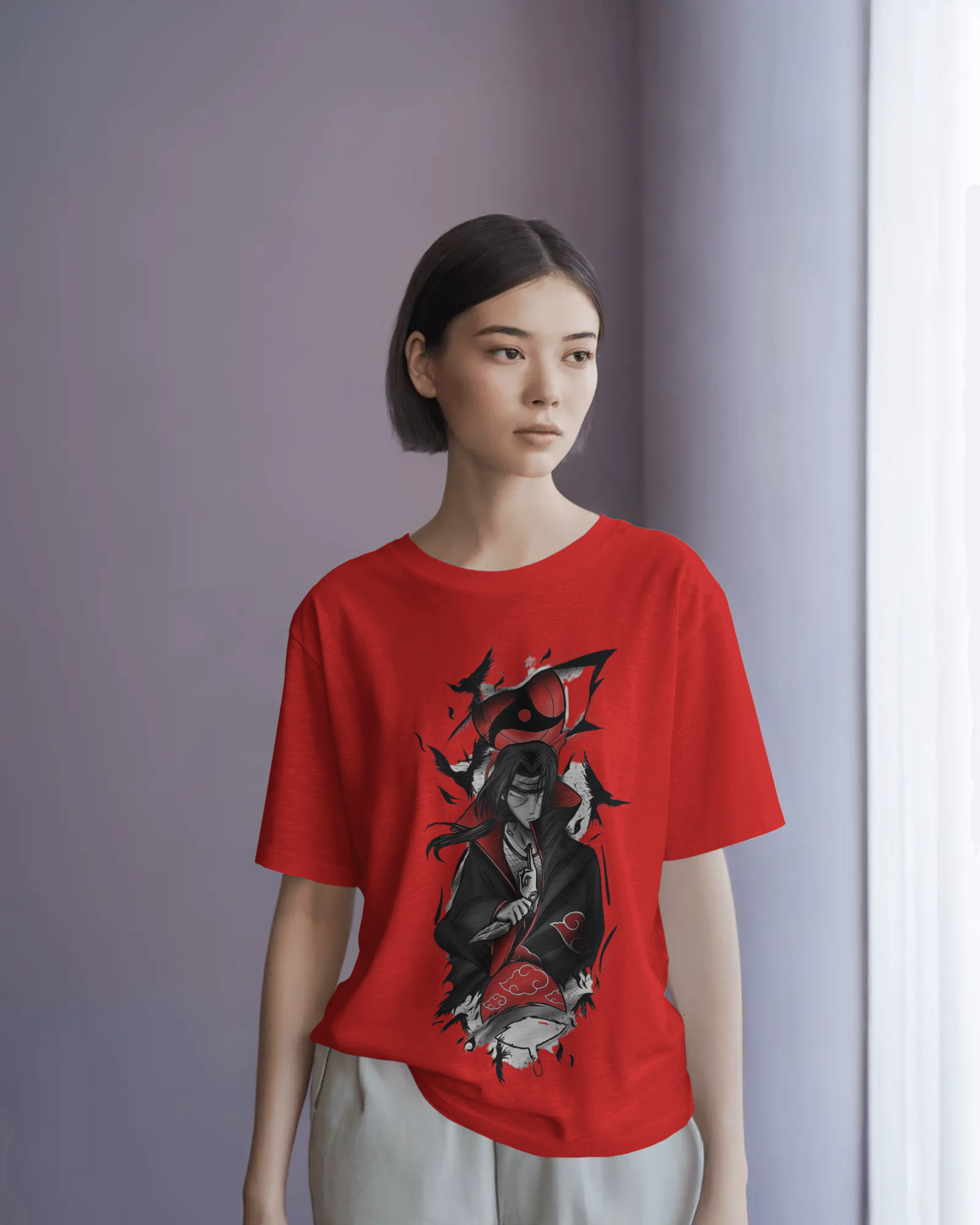 Akatsuki Itachi Uchiha Fan Unisex Oversized Classic T-shirt | Teeyatra | Anime