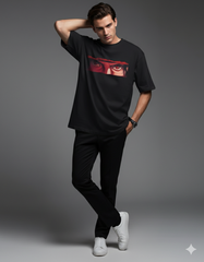 Mysterious Sasuke Anime Men's Oversized Tee | Teeyatra