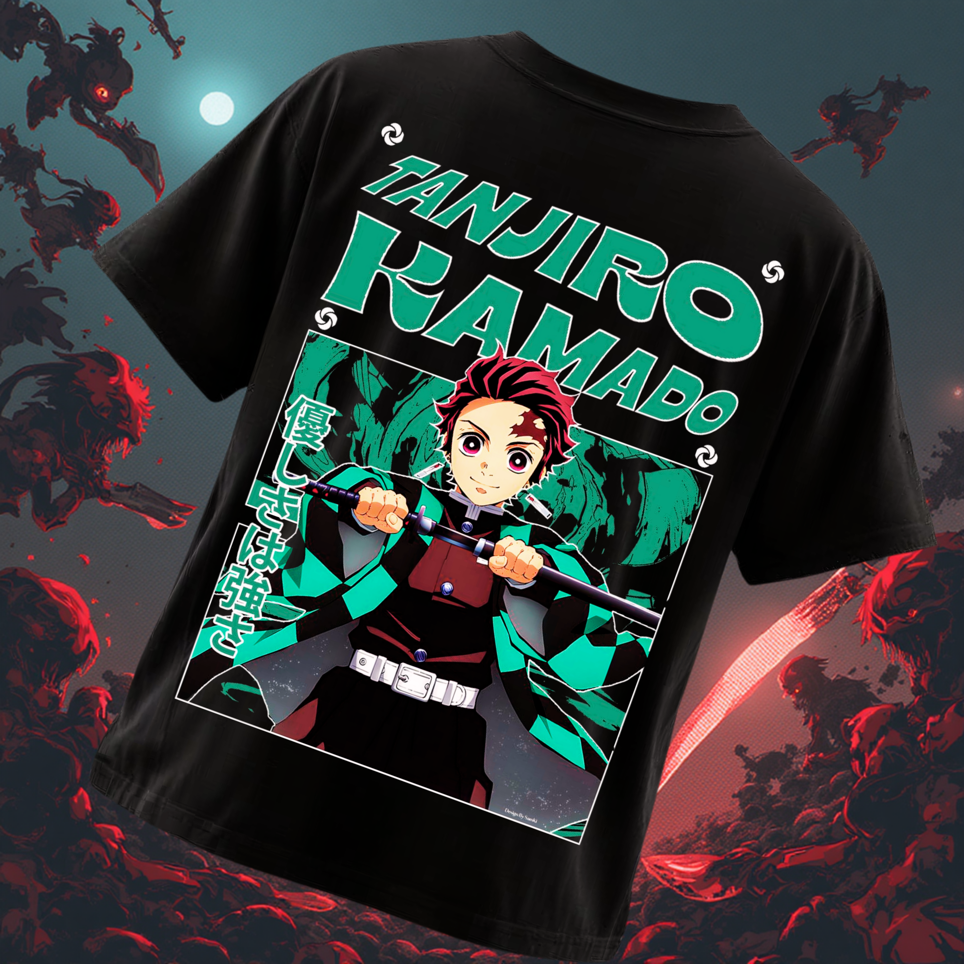 Demon Slayer Tanjiro Kamado Anime Men's Oversized T-Shirt | Teeyatra