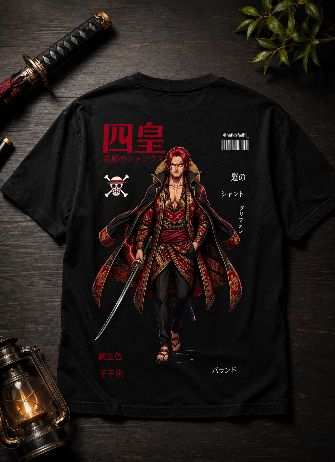 Teeyatra Shanks Red Emperor Oversized T-Shirt