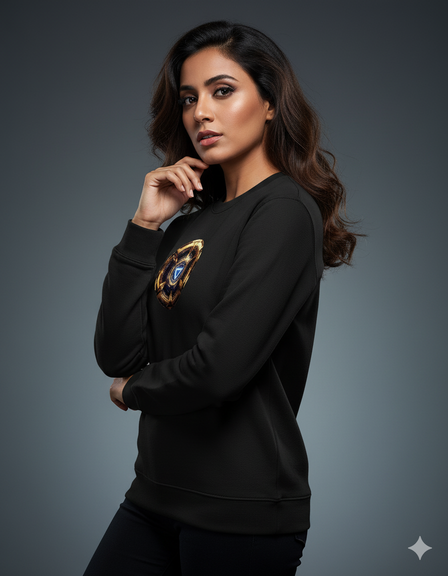 Arc Reactor Power Pullover Ladies Sweatshirt | Teeyatra | Marvel