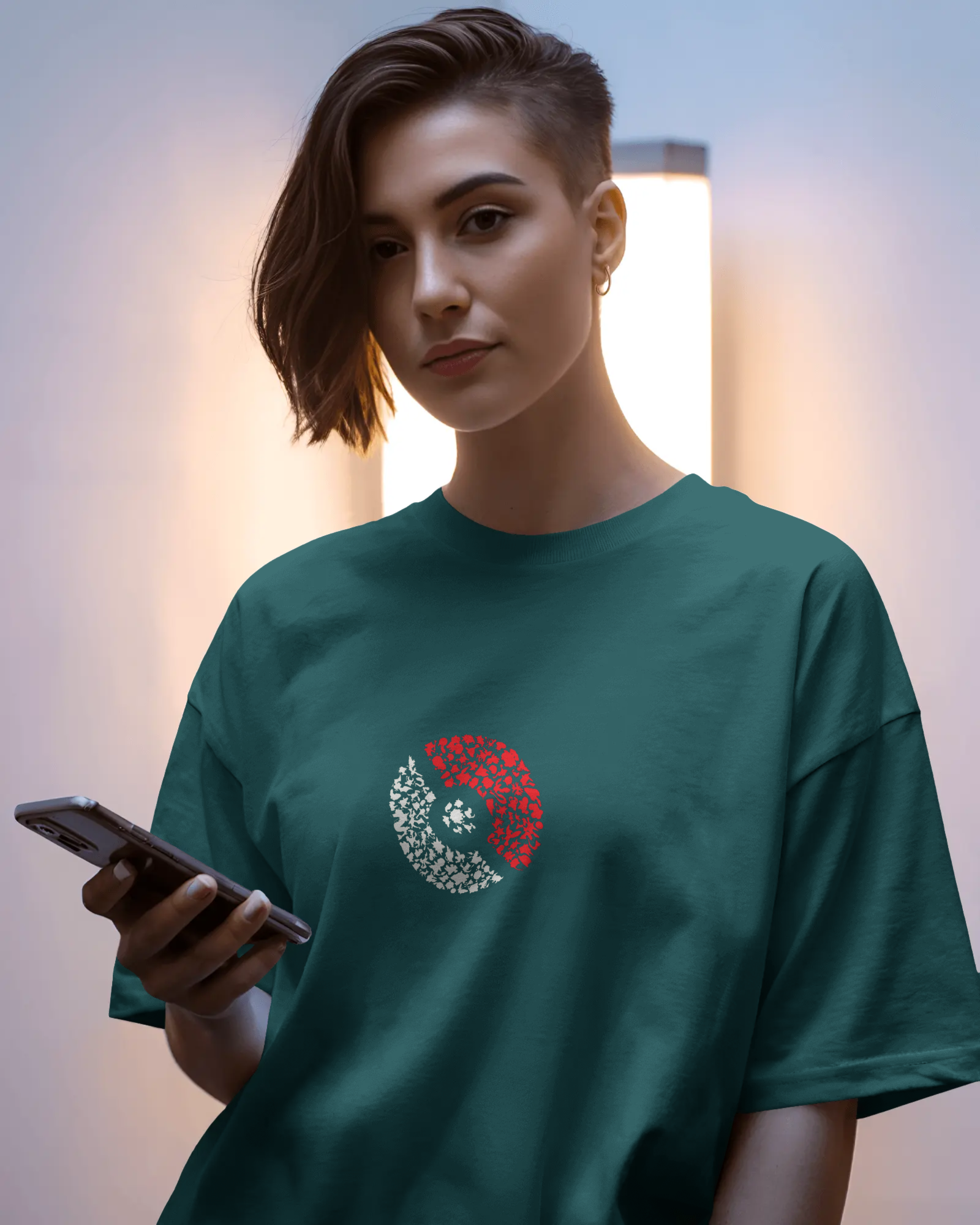 Charmander & Charizard Evolution Ladies Oversized Classic T-shirt | Teeyatra | Anime