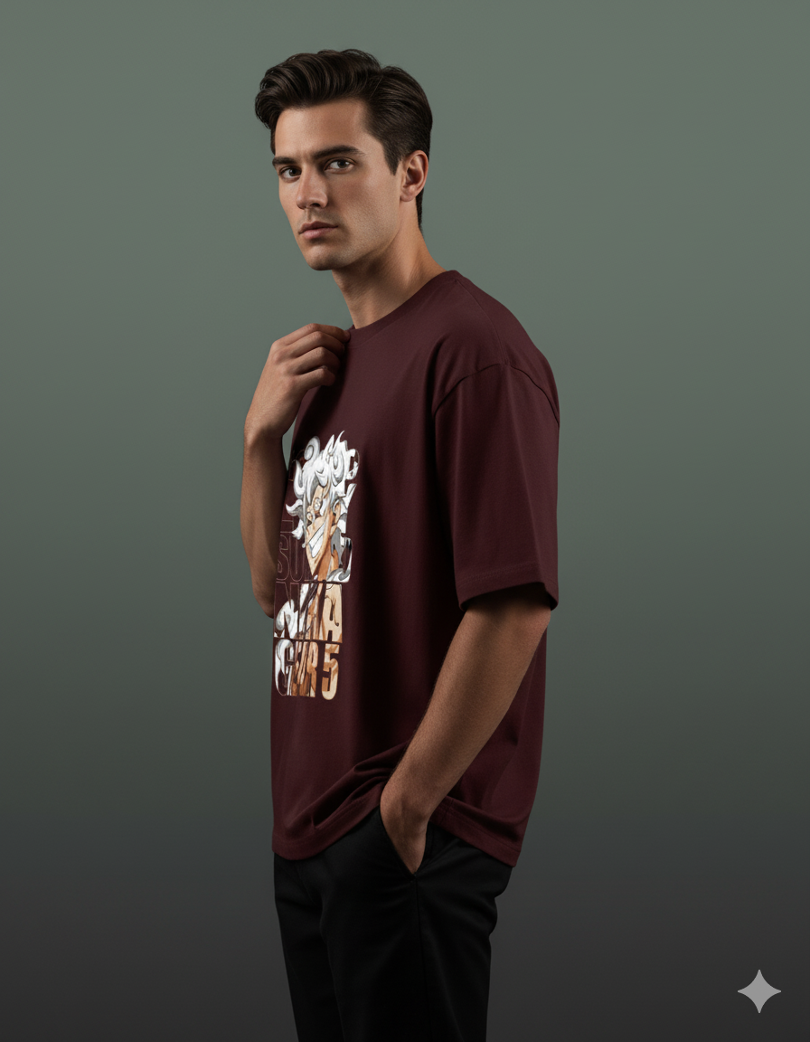 Gear 5 Luffy Anime Men's Oversized Classic T-shirt | Teeyatra