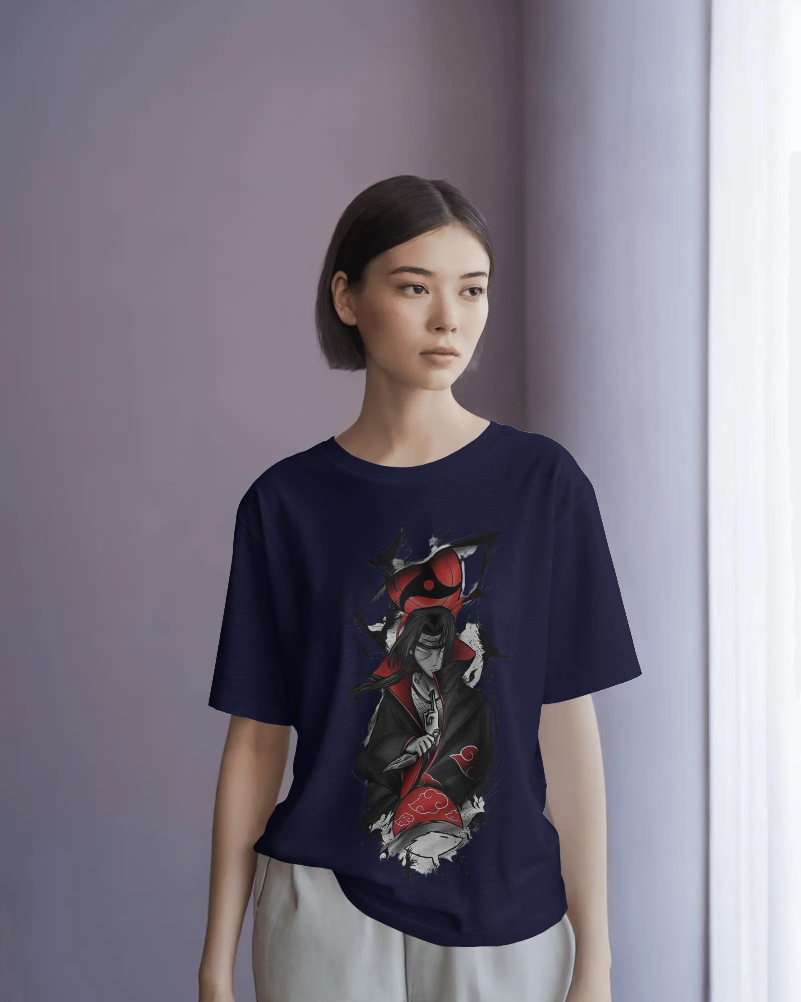 Akatsuki Itachi Uchiha Fan Unisex Oversized Classic T-shirt | Teeyatra | Anime