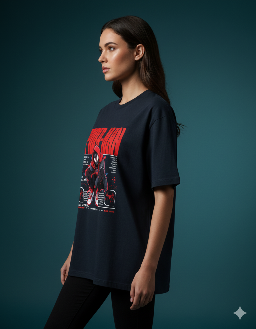 Marvel's Spider-Man: Miles Morales Ladies Oversized Classic T-shirt | Teeyatra
