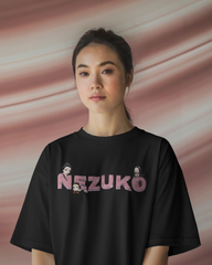 Nezuko Fire Graphic Ladies Oversized Classic T-shirt | Demon Slayer | Anime | Teeyatra