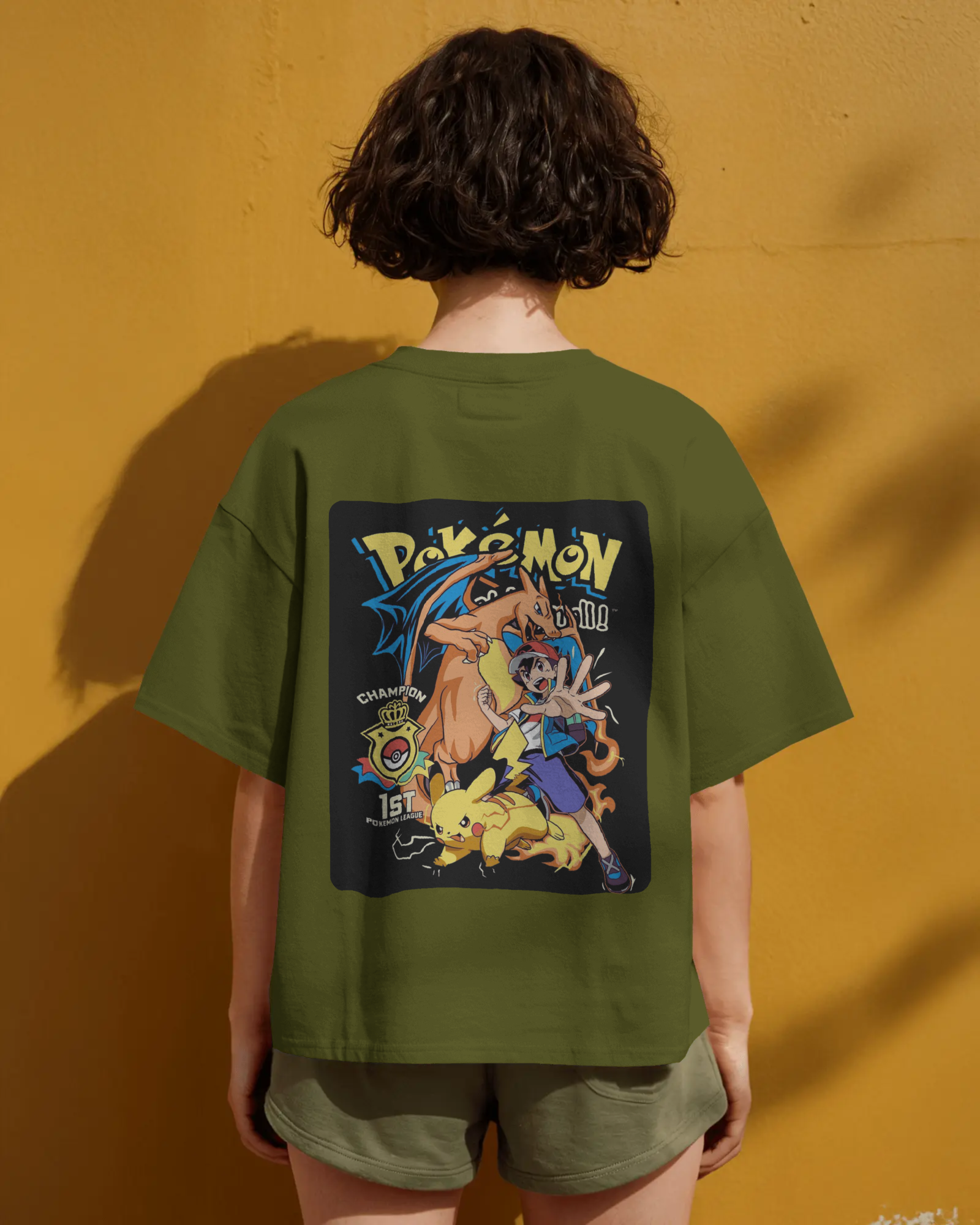 Charizard and Ash: The Unstoppable Duo Ladies Oversized Classic T-shirt | Teeyatra | Anime