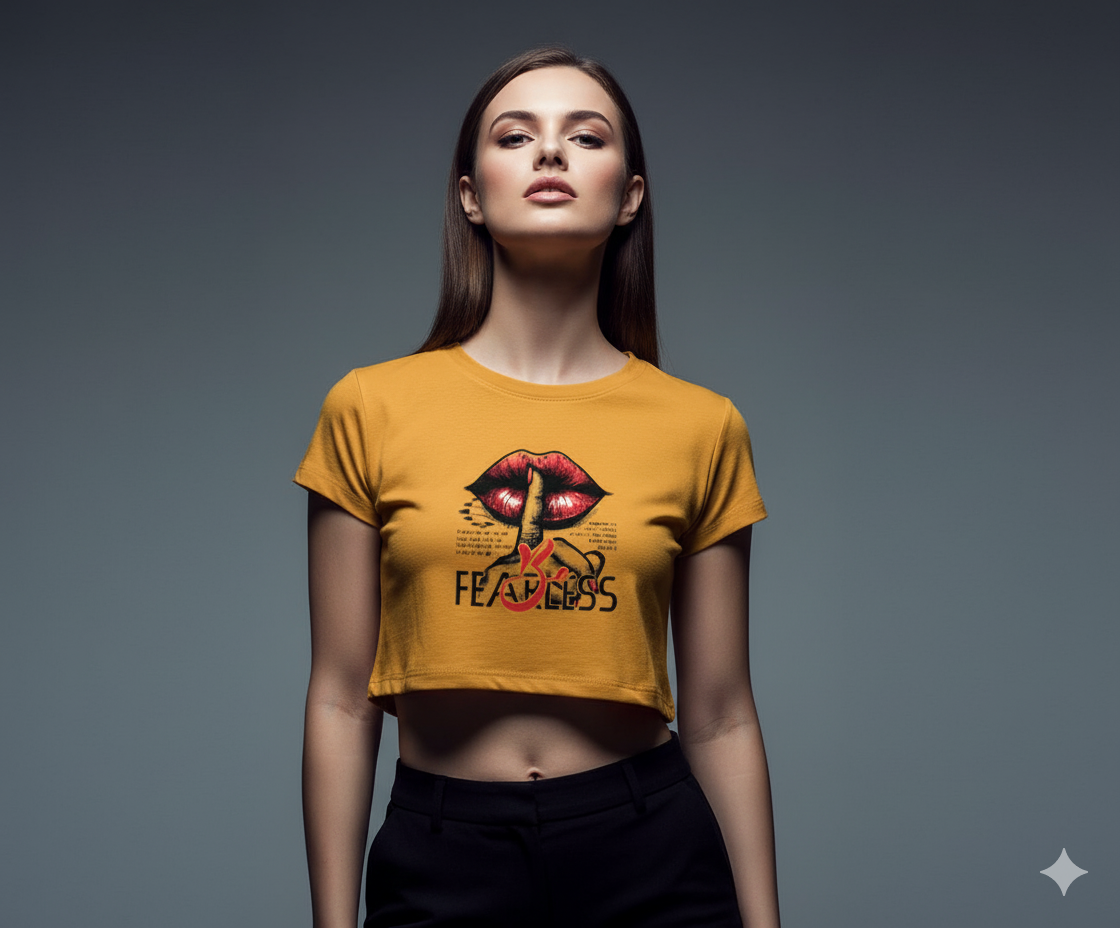 The Fearless Statement Crop Top | Teeyatra | Abstract