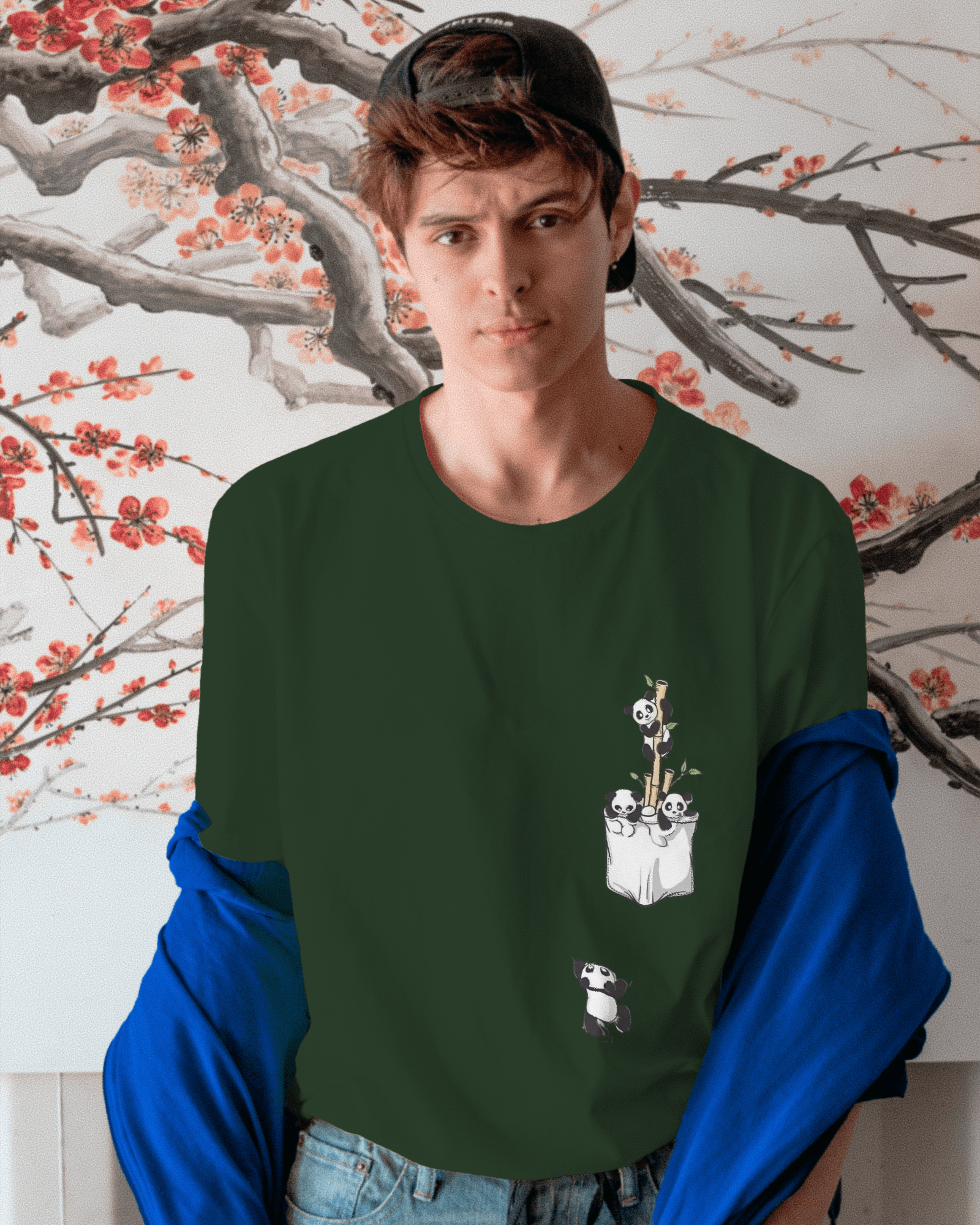 The Great Escape Cartoon Panda Men's Full Sleeve T-Shirt | Teeyatra
