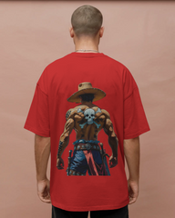 Wild West Cowboy Skull Print Men's Oversized T-Shirt - Vintage Western | Teeyatra | Anime