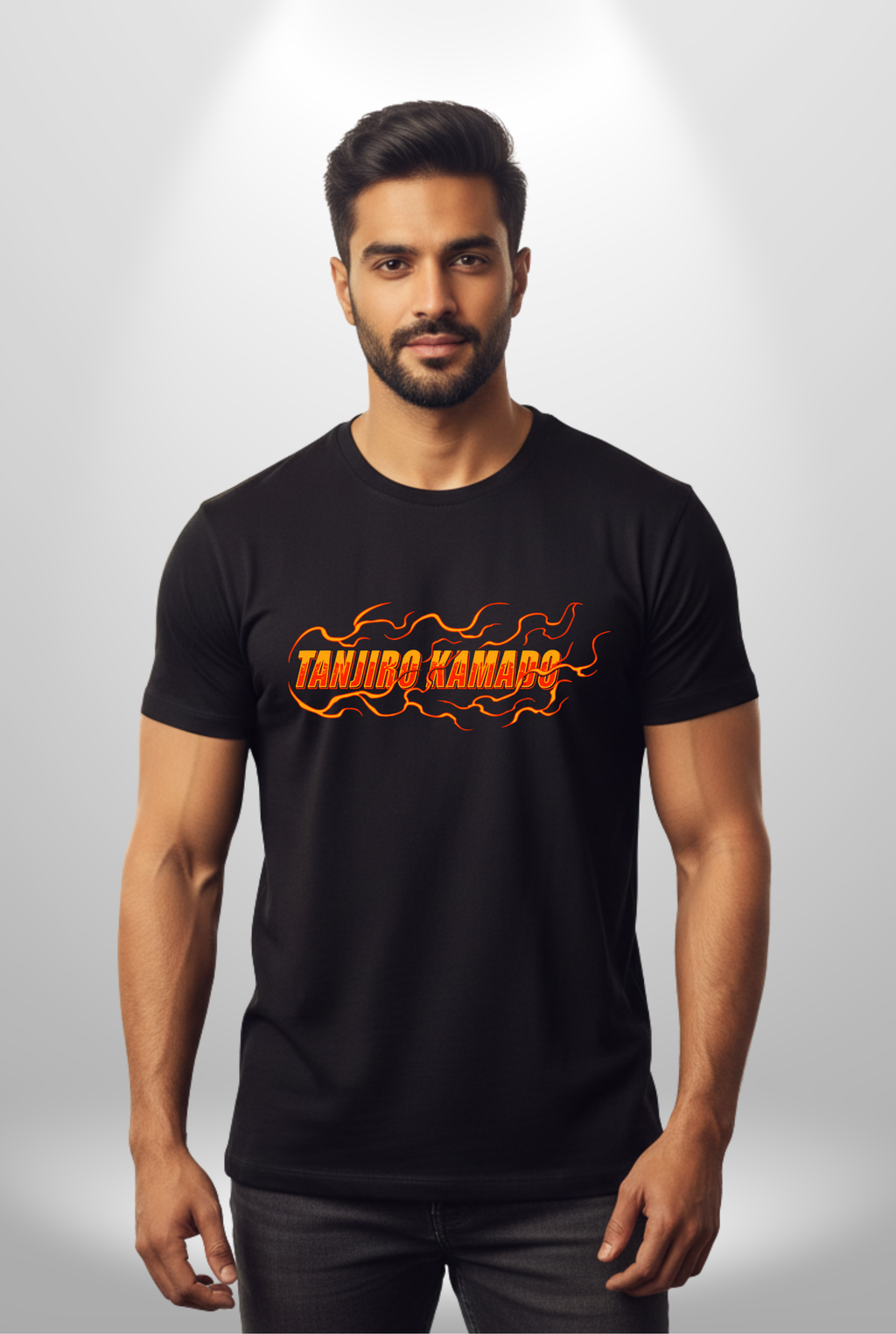 Tanjiro "Sun Breath" Fire Font T-Shirt – Premium Regular Fit Anime Tee