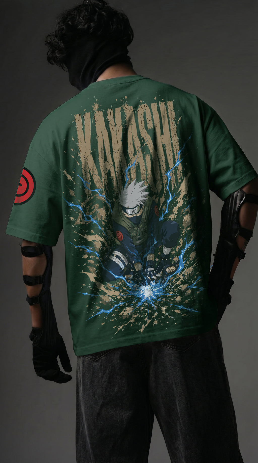 Teeyatra Kakashi Lightning Strike Oversized T-Shirt | ANBU Edition